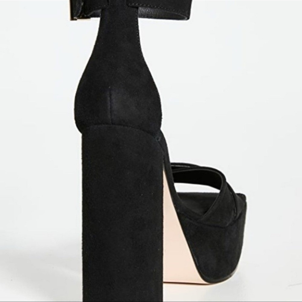 New  Good American Suede Platform Sandals Size 10 - Picture 6 of 17